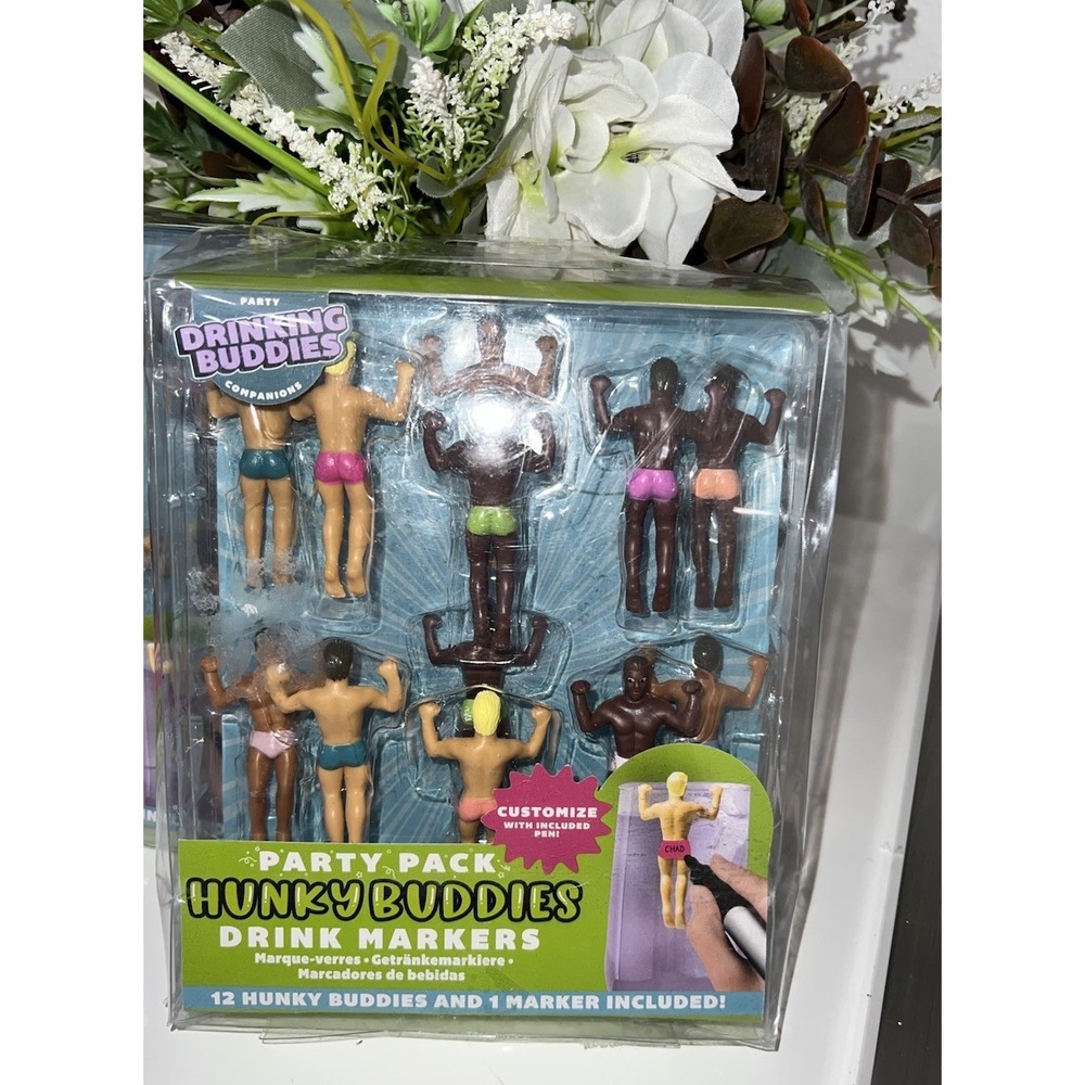 (315/1)Hunky Drinking Buddies Drink Markers: Party Pack (12)‎
